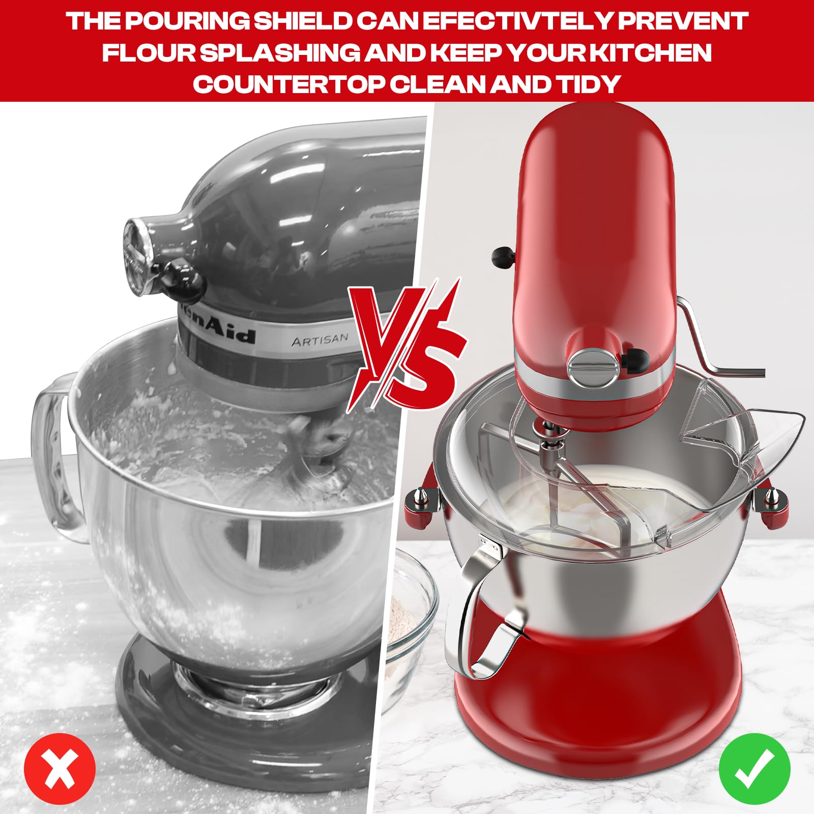 Amazon.com: Pouring Shield for KitchenAid Mixer & Splash Guard